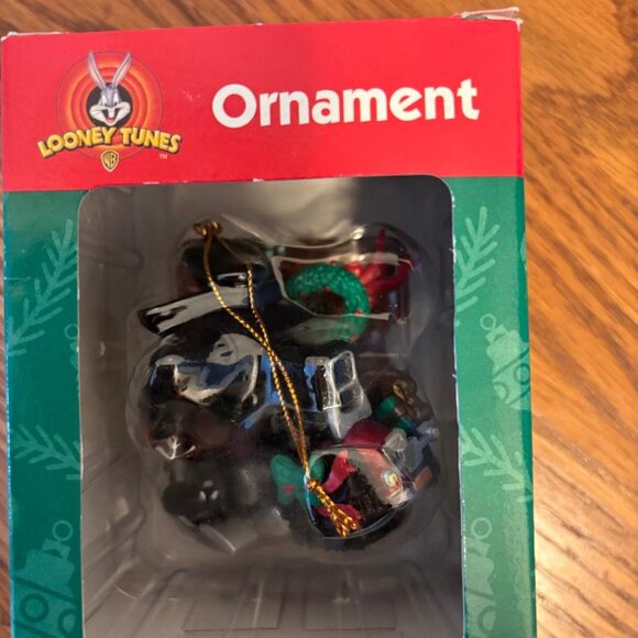 1999 Trevco Looney Tunes Taz Christmas Ornament Motorcycle Tasmanian Devil NIB - Picture 7 of 7